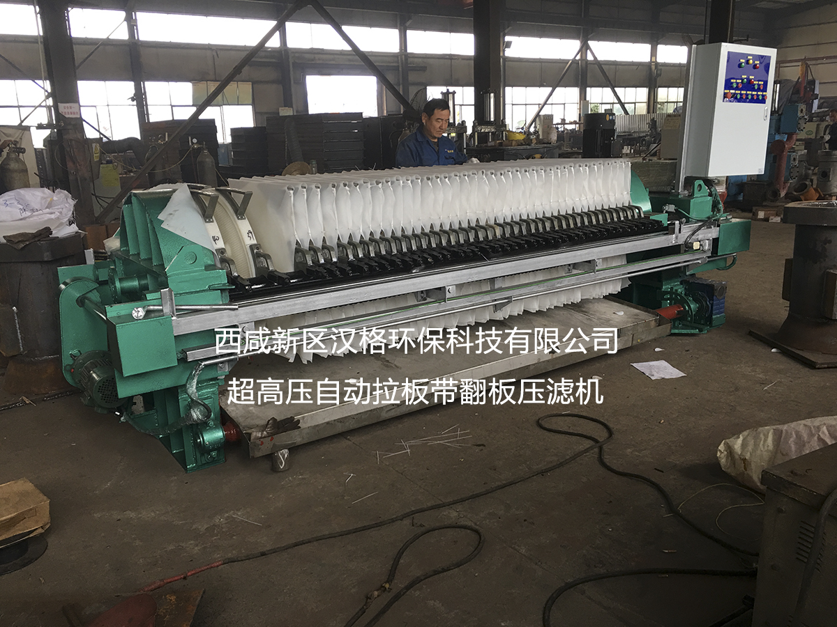 西咸新區(qū)漢格環(huán)?？萍加邢薰?自動拉板帶翻板自動保壓壓濾機